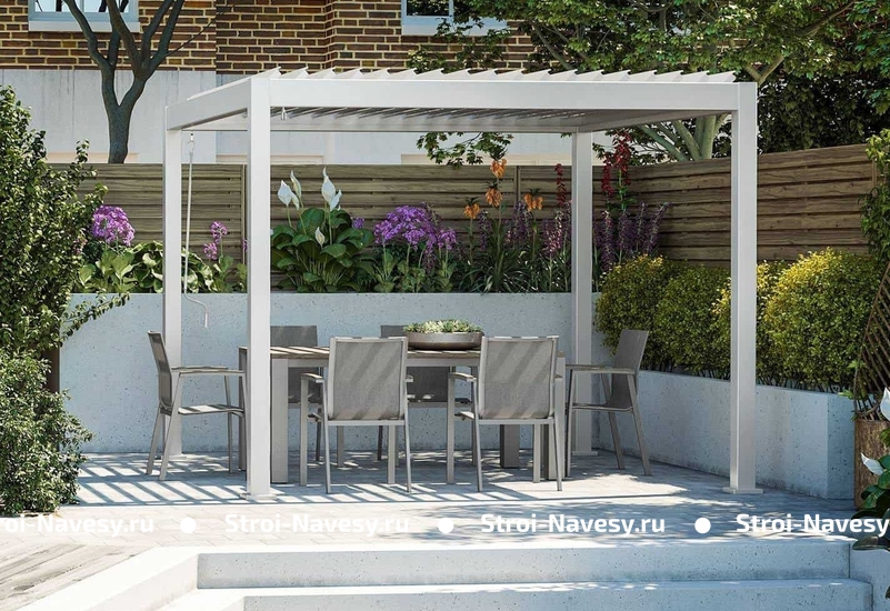Крыша навес для террасы 300x300 см цвет белый