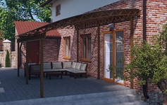 Навес для террасы из поликарбоната прозрачный