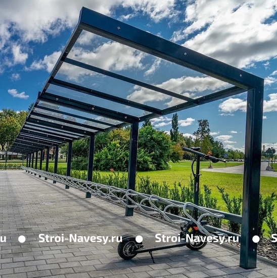 Навес для велосипедов из поликарбоната 2,23 м
