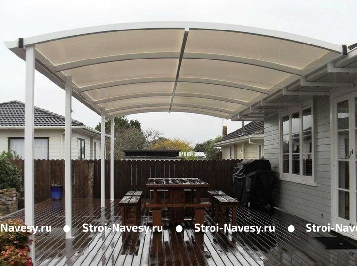 Навесы для террасы и веранды к дому стильный