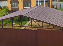Металлические навесы с металлочерепицей