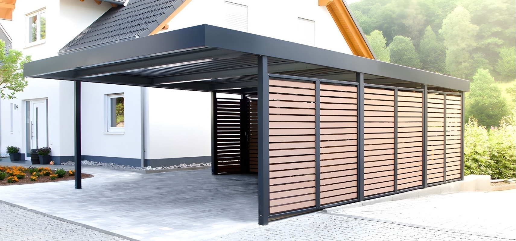 Хай-тек автонавес из поликарбоната для парковки